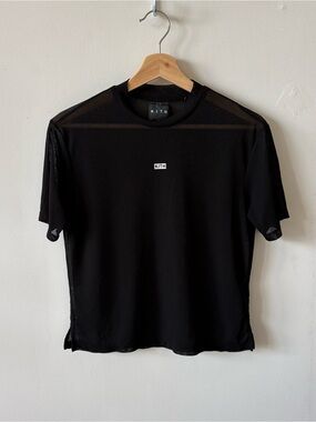 KITH Black Logo Crew Neck sheer mesh T-Shirt
